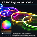 Glow Pro RGBIC Smart Neon Flex Strip - Music Sync LED Light Strip